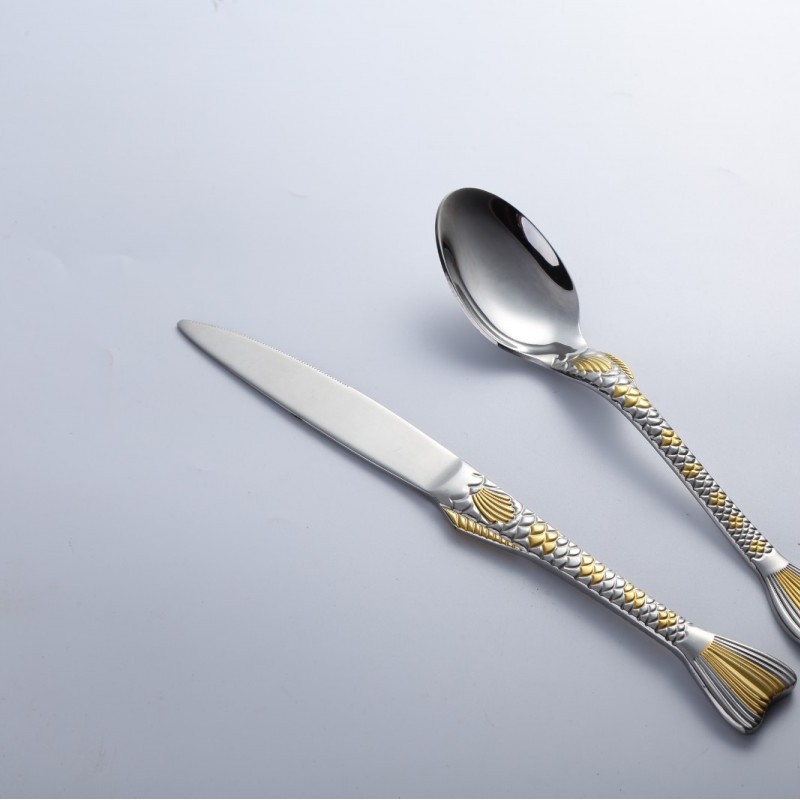 High Quality Mirror Polish Wedding Cutlery Set Wholesale Wedding Stainless Steel Cutlery Set with Fi图2