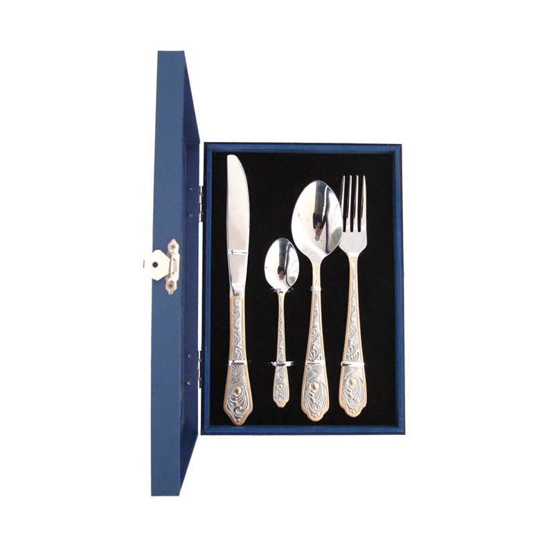 High grade gold plated dinnerware spoon fork and knife set, stainless steel cutlery set图3