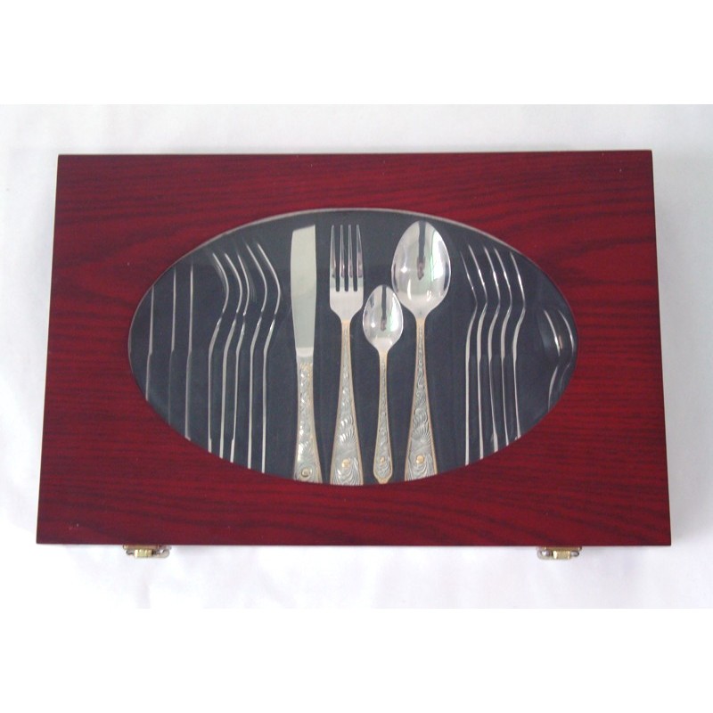 High grade gold plated dinnerware spoon fork and knife set, stainless steel cutlery set图4