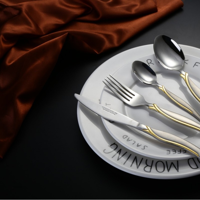 Luxury Wedding Unique Flatware 86pcs Fork Spoon Knife Cutlery Stainless Steel Cutlery Set with Piano图2