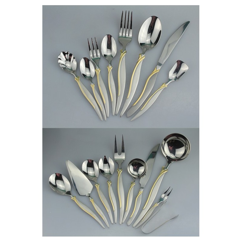 Luxury Wedding Unique Flatware 86pcs Fork Spoon Knife Cutlery Stainless Steel Cutlery Set with Piano图3