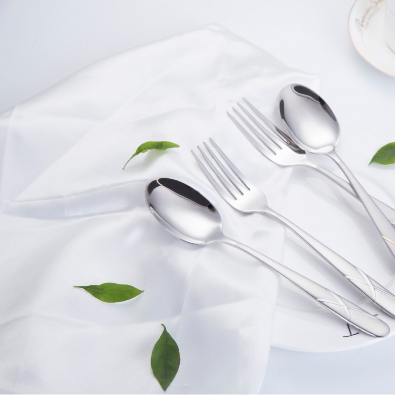 OEM stainless steel 410 sand blasting cheap wholesale flatware stainless steel modern cutlery set图4