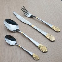 Wholesale Cheap flatware gold plated cutlery set , spoon fork knife cutlery set