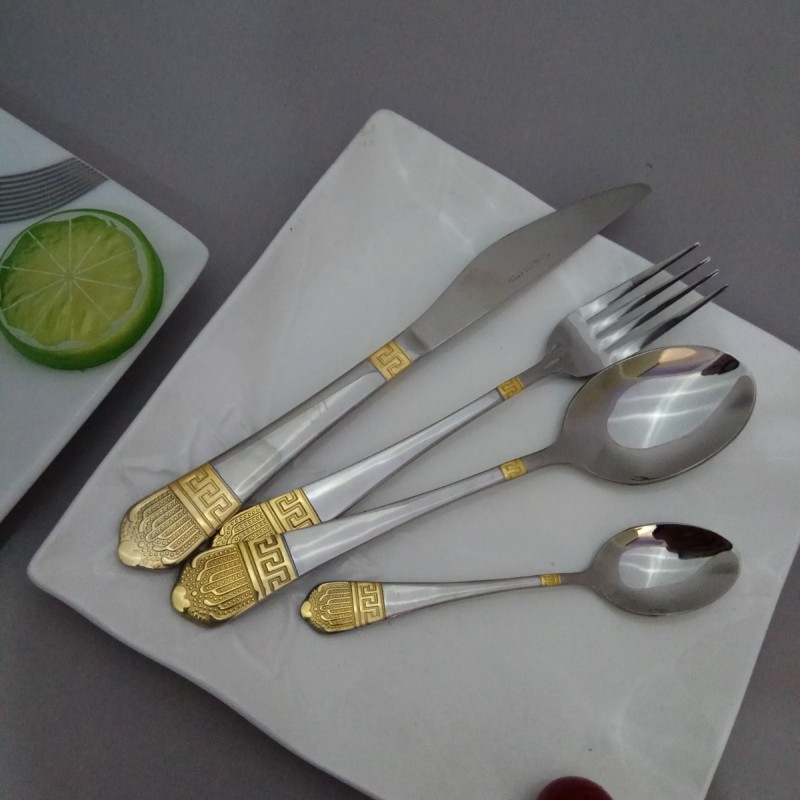 Wholesale Cheap flatware gold plated cutlery set , spoon fork knife cutlery set图4