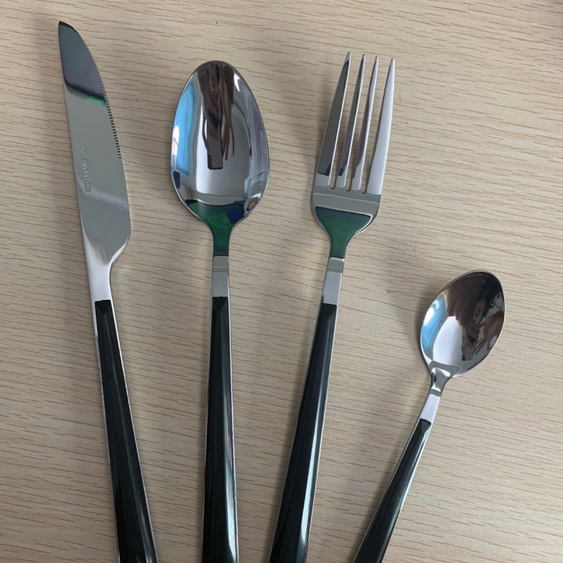 Hot sale fine flatware dinner knife fork spoon hotel wooden handle cutlery set for wedding gift图2