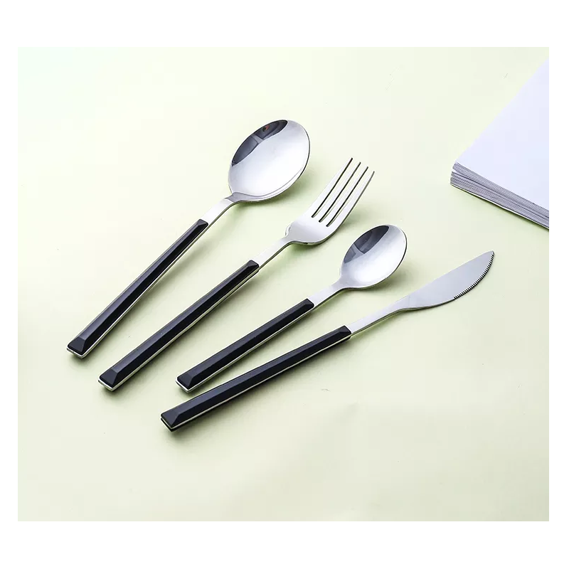 Hot sale fine flatware dinner knife fork spoon hotel wooden handle cutlery set for wedding gift图4