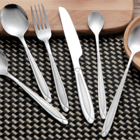 Party tableware set cheap mirror western cutlery stainless steel modern flatware set spoon fork cutl