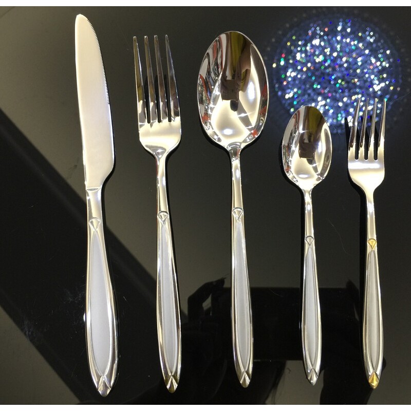 Party tableware set cheap mirror western cutlery stainless steel modern flatware set spoon fork cutl图4