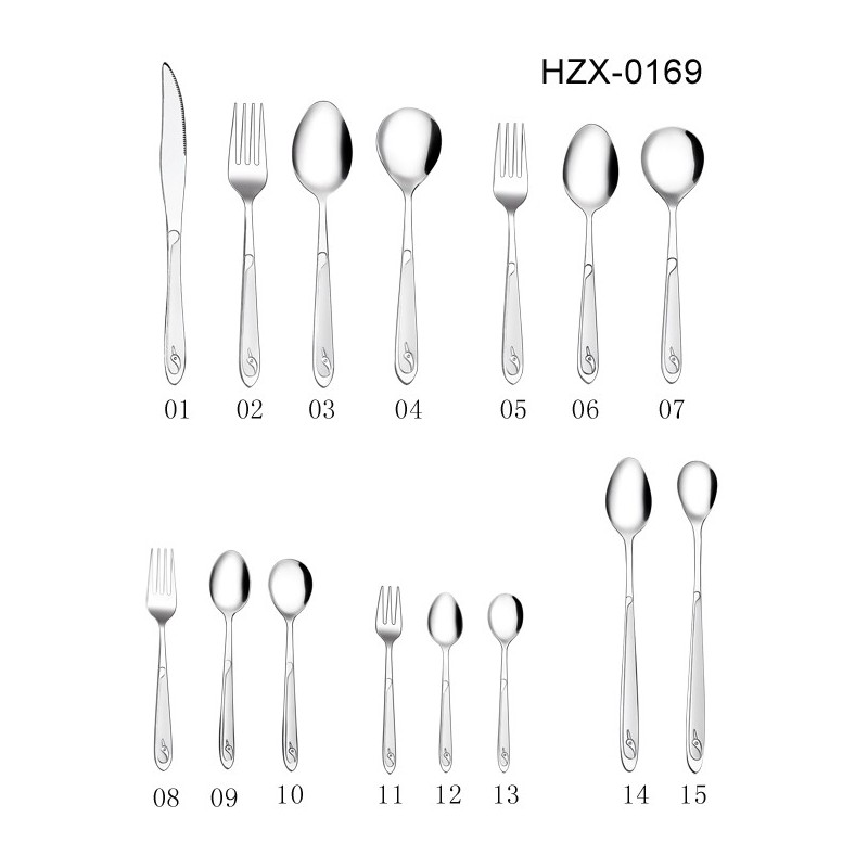 Stainless steel flatware, tableware with phoenix/bird pattern , tea spoon , fork , spoon , knife图2