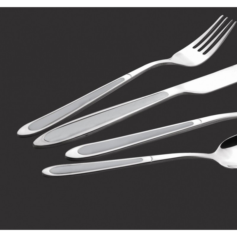 24 pcs cutlery set with wooden box packing ,stainless steel 2020 New year gift sandblasted tableware图2