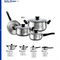 SS01 with regular base brazing series 7 pcs cookware set