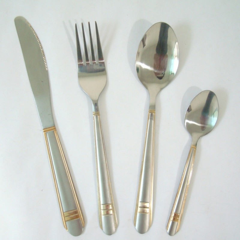 Logo custom cutlery, spanish silver cutlery, cutlery set stainless steel packed with knife fork and 图4