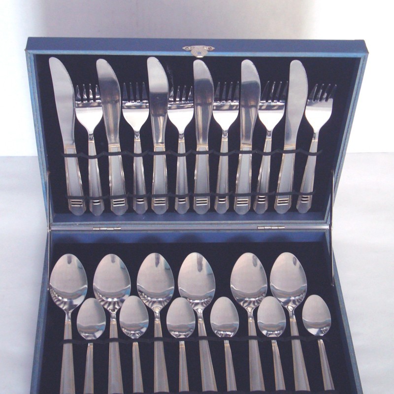 Logo custom cutlery, spanish silver cutlery, cutlery set stainless steel packed with knife fork and 图5