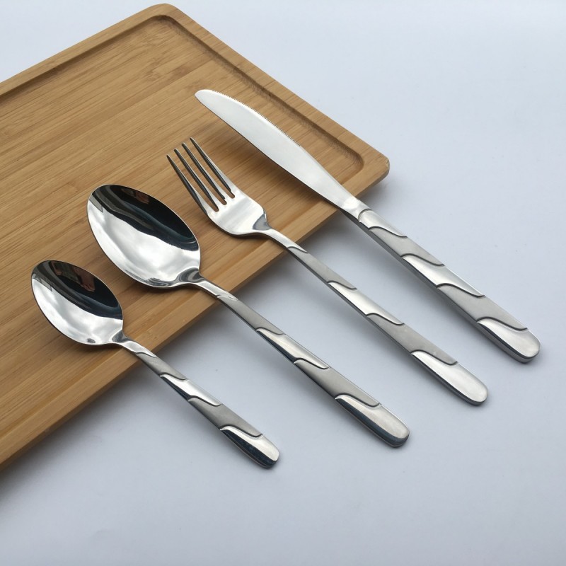Jieyang factory 18/10 stainless steel cutlery,steak knife and fork spoon图3