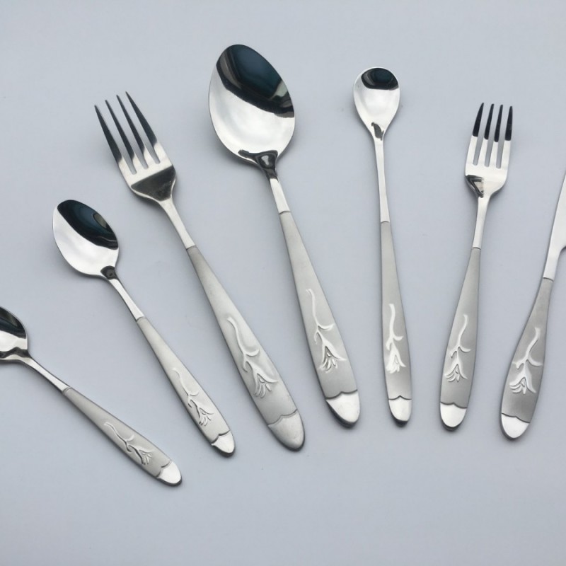 Hot Selling 18/10 Supermarket Antique Silver Flatware Cutlery Spoons 304 Stainless Steel Cutlery图3