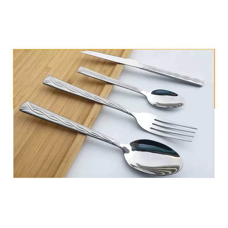 Low MOQ Hotel Set Knife and Spoon Wholesale Silver Plated Stainless Steel Cutlery Flatware Set Dinne图3