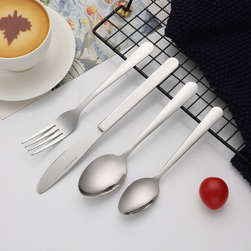 16pcs set stainless steel spoon fork knife disposable cutlery restaurant sets wedding图4