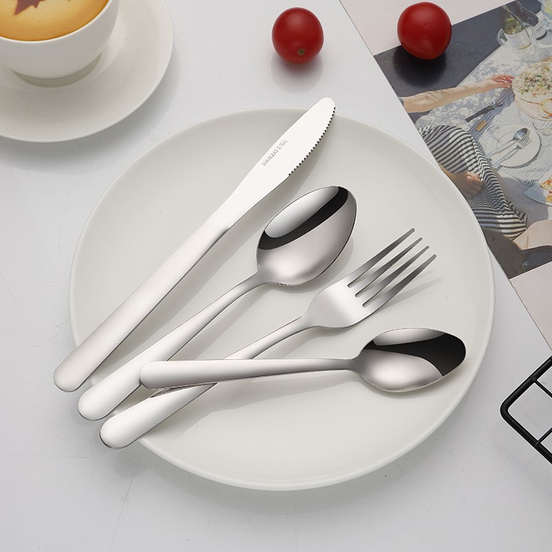 16pcs set stainless steel spoon fork knife disposable cutlery restaurant sets wedding图5