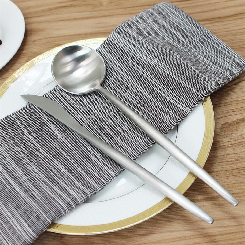 Matte Silver stainless steel Spoon Fork Knife 4 pcs cutlery/flatware/silverware set图3