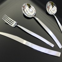 Wedding cutlery set butter knife and fork serving spoon airplane flatware stainless steel dinner set