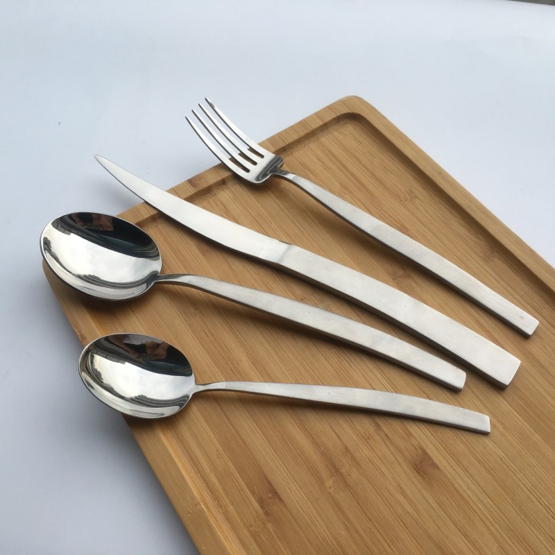 Wedding cutlery set butter knife and fork serving spoon airplane flatware stainless steel dinner set图3