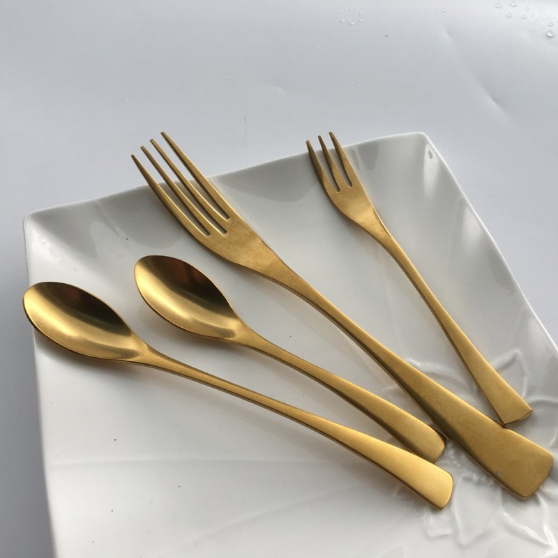 Promotion juego de cubiertos wedding gold cutlery set Spoon Fork Knife flatware sets Stainless Steel图3