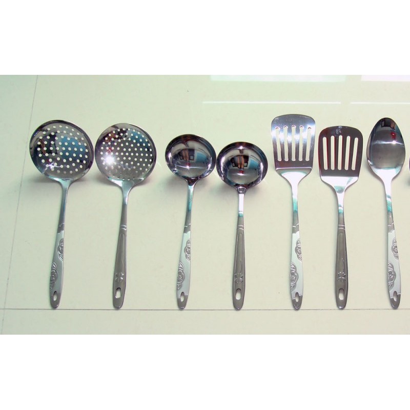 High quality best gift kitchen tool ladle skimmer hot pot cookware sets utensils stainless steel kit图5