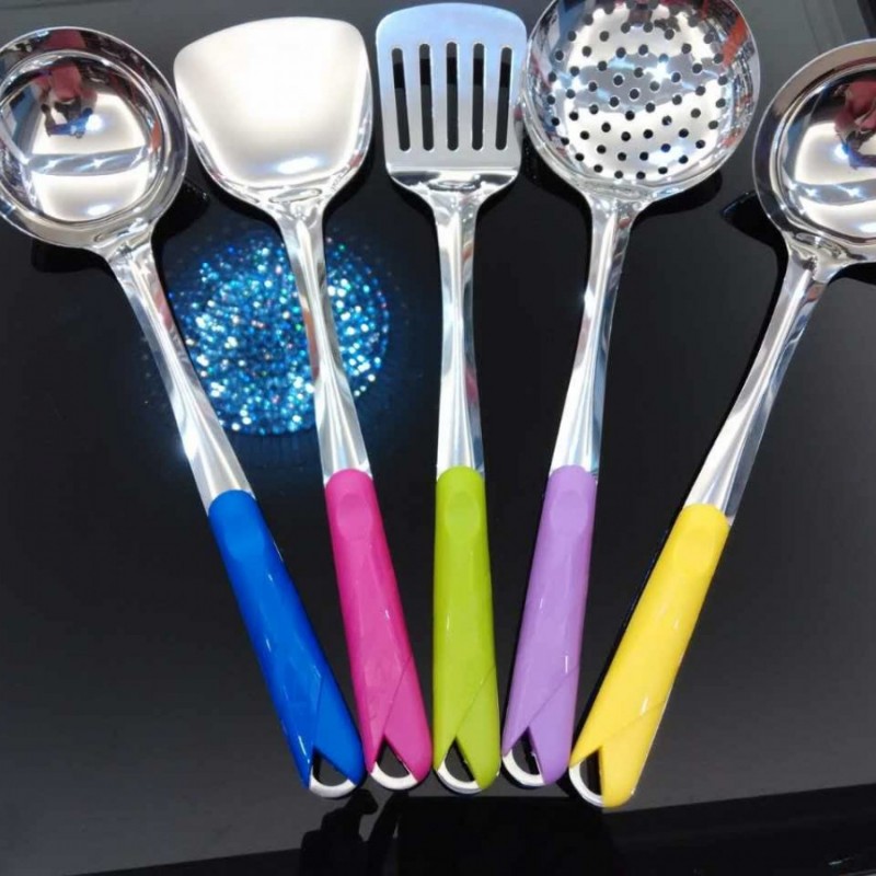 Heat resistant kitchen accessories stainless steel ladle spatula turner kitchen skimmer 201 kitchen 图2