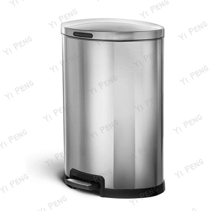 Semi-Round Stainless Steel Pedal Bin - GNC图2