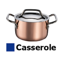 mini copper triply series-12cm casserole with lid