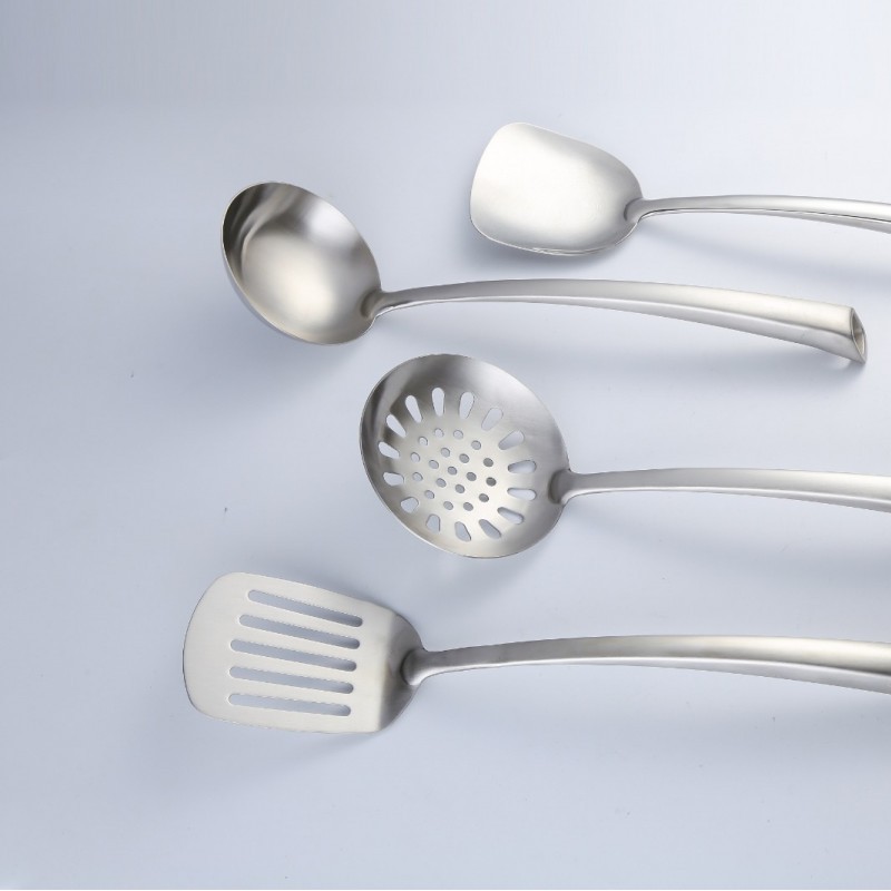 Factory direct selling 6 piece stainless steel cooking new kitchen serving dinning utensil set with 图2