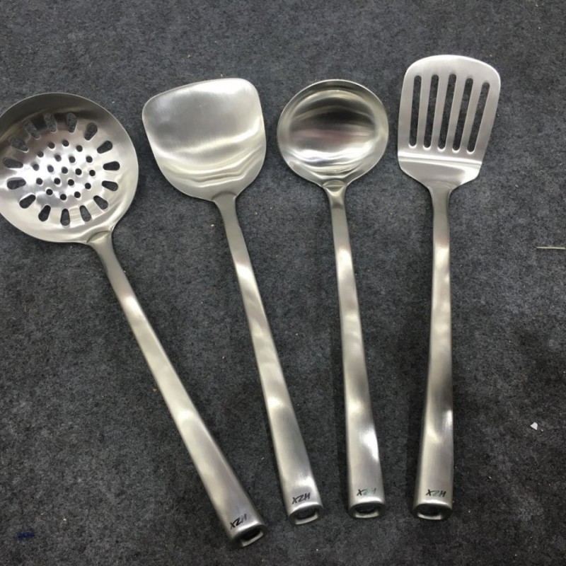 Factory direct selling 6 piece stainless steel cooking new kitchen serving dinning utensil set with 图3