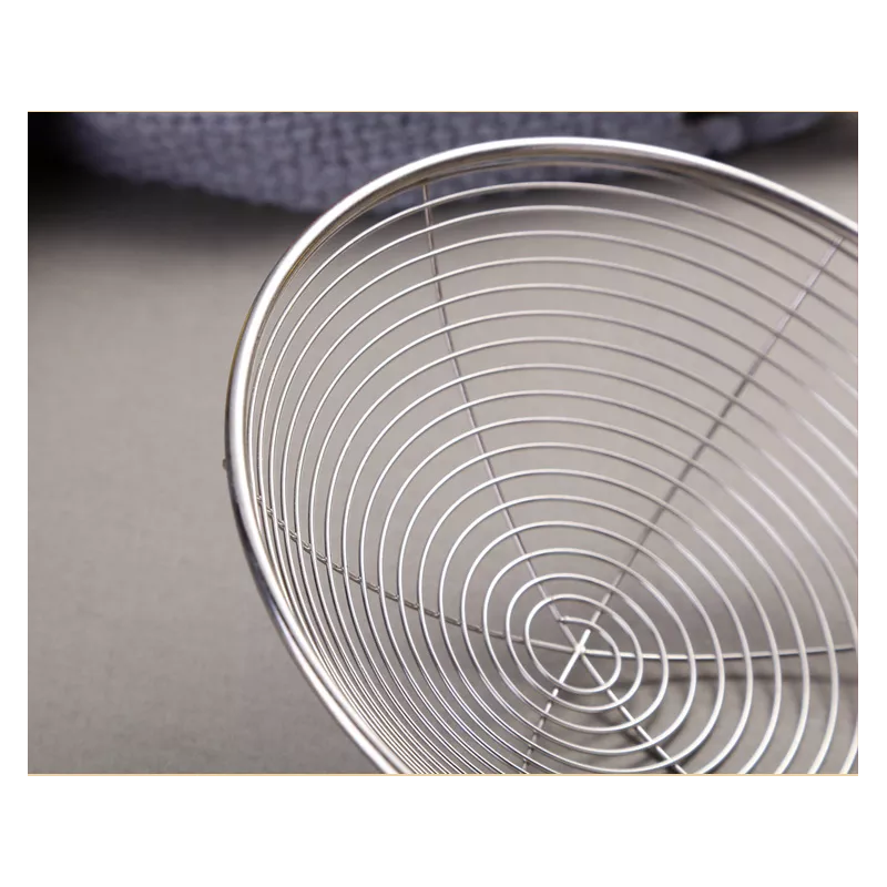 2022 hot selling stainless steel kitchen wire oil skimmer with colorful handle cooking skimmer/kitch图4