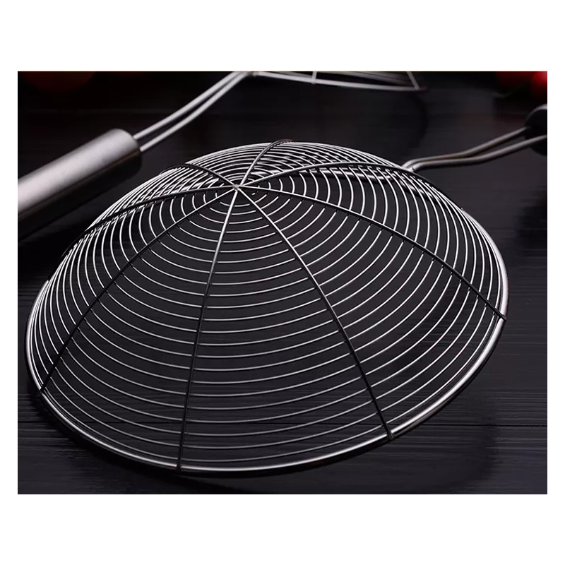 2022 hot selling stainless steel kitchen wire oil skimmer with colorful handle cooking skimmer/kitch图3