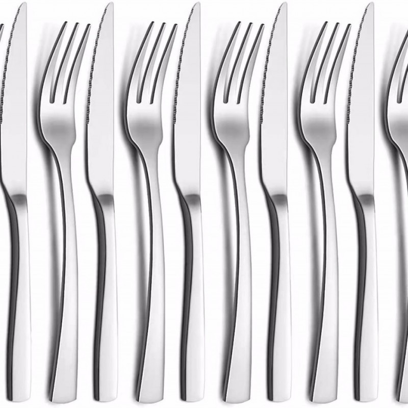 stainless steel steak knife and fork 2/6/12pcs set图3