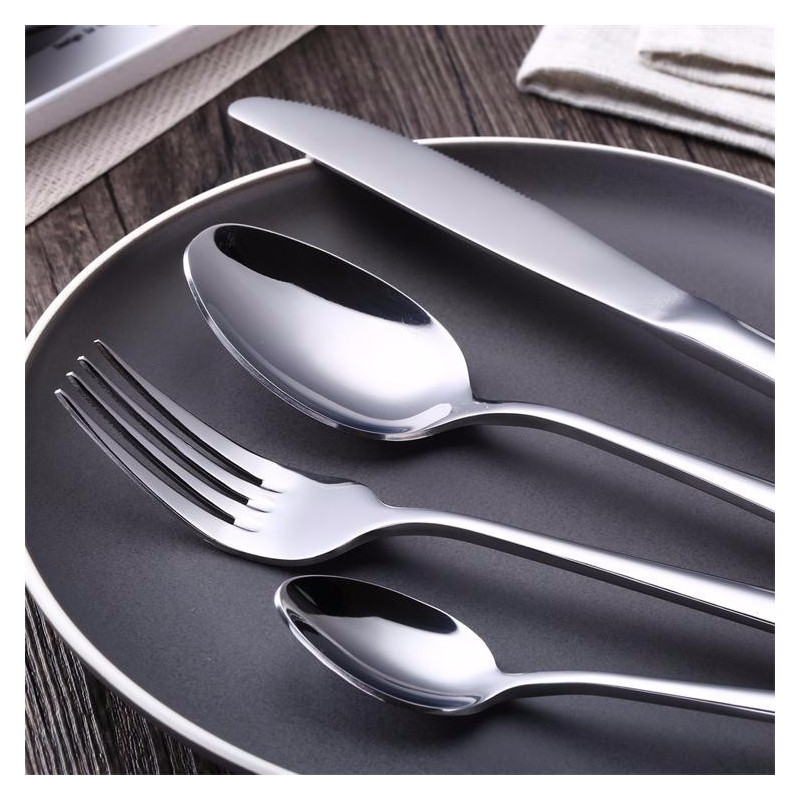 Stainless steel heavy knife spoon fork teaspoon simple cutlery set图2