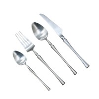 Jieyang Matte Silver 18/10 stainless steel Spoon Fork Knife 24 pcs cutlery