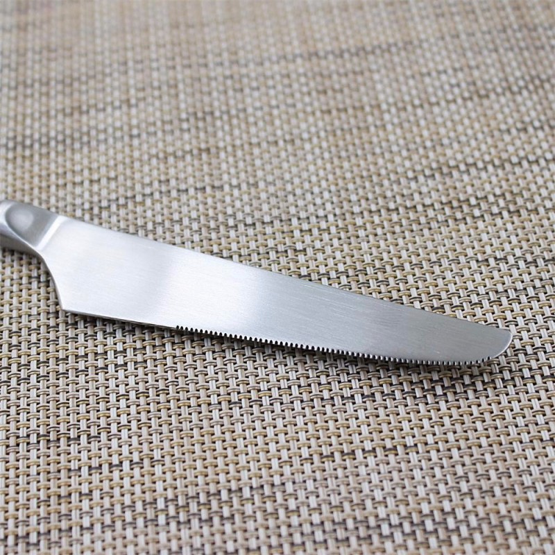 Jieyang Matte Silver 18/10 stainless steel Spoon Fork Knife 24 pcs cutlery图5