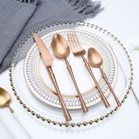 Amazing design Jieyang Matte copper 18/10 stainless steel Spoon Fork Knife