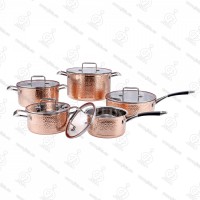 JIDA 10Pcs 3-Layer Copper Pot Stainless Steel Cookware JD-CS3T-2001