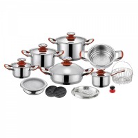 JIDA 21PCS WIDE EDGE POT Stainless Steel Cookware JD-WS-1803