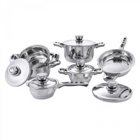 JIDA 11Pcs Wide Edge stainless steel cookware JD-WS-2004