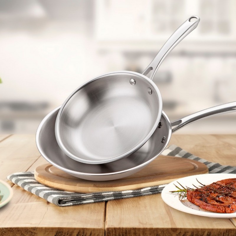 3layers stainless steel frypan w/o lid图2
