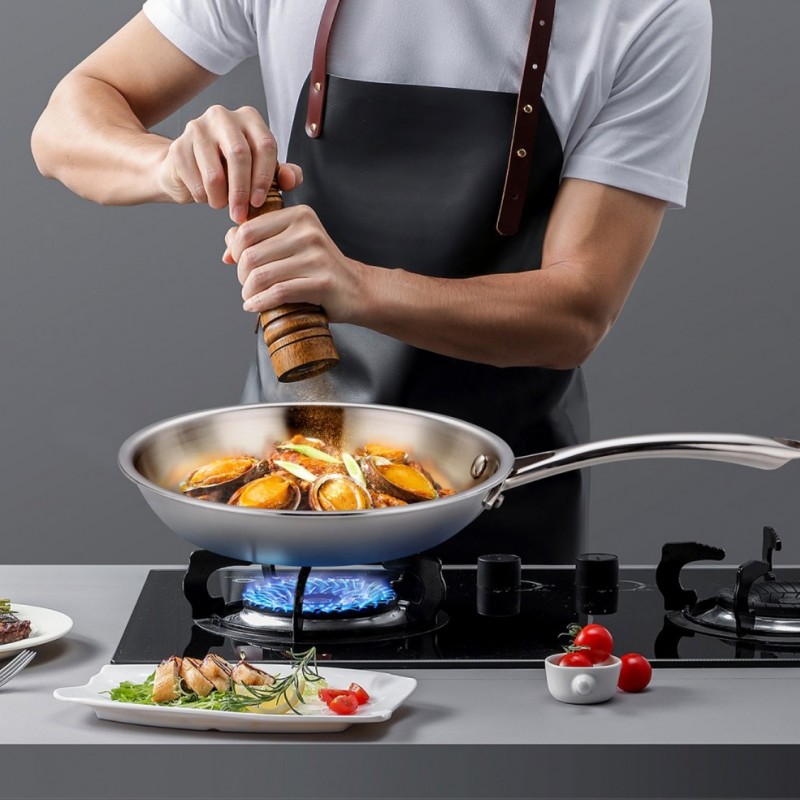 3layers stainless steel frypan w/o lid图3