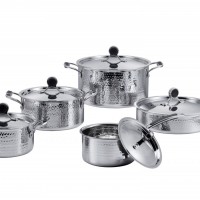 JIDA 10Pcs 3-Layer Cut Edge Pot Stainless Steel Cookware JD-CS3P-1701