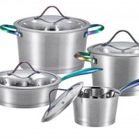 JIDA 8pcs V shape cut edge pot stainless steel cookware JD-CS-1804