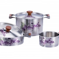 JIDA 5Pcs cut edge pot stainless steel cookware JD-CS-1502