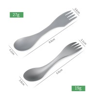 HWZBBEN Custom Logo Lightweight Multi Function Spork Outdoor Picnic Pure Titanium Camping set Spoon