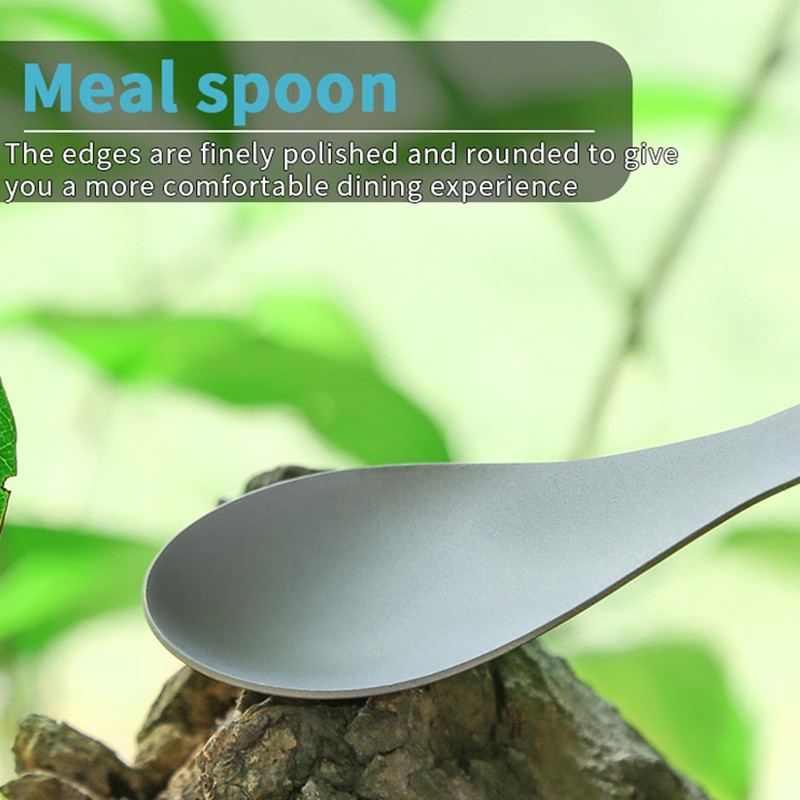 HWZBBEN Custom Logo Lightweight Multi Function Spork Outdoor Picnic Pure Titanium Camping set Spoon图5