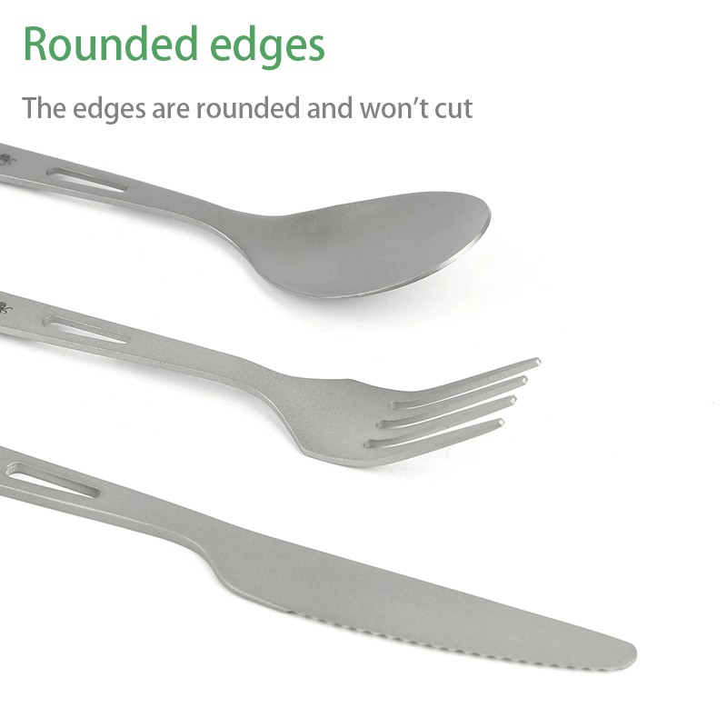 HWZBBEN Camping tour multi-functional cooking tableware titanium spoon knife and fork set图5